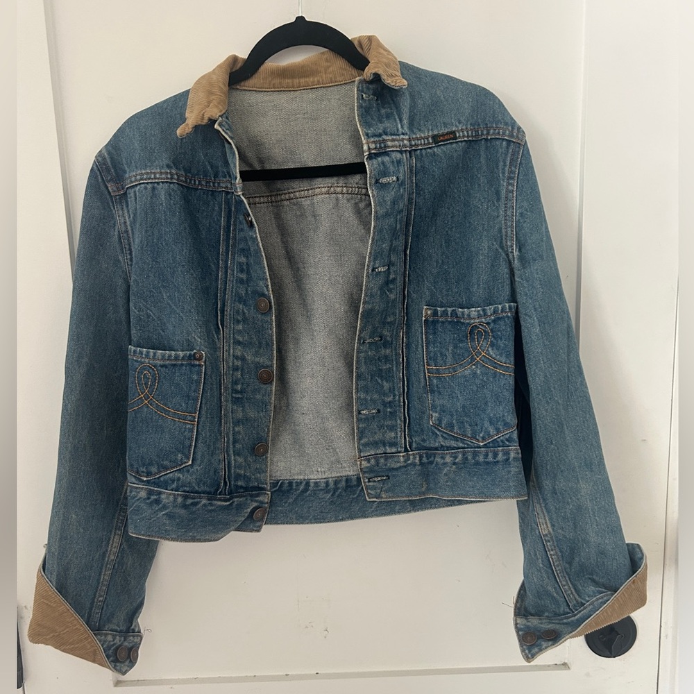 Vintage Polo Western Ralph Lauren Denim Jacket Corduroy Collar USA